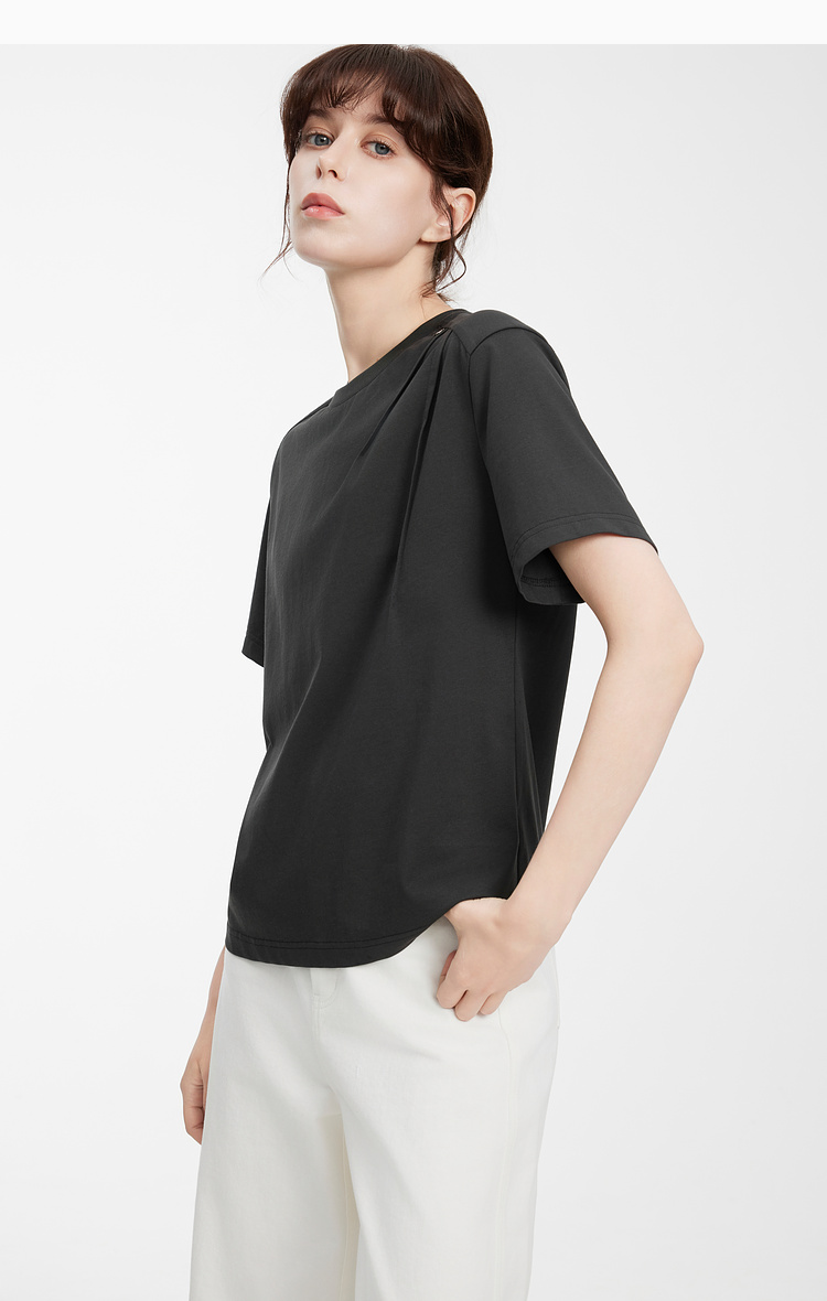 オーバーサイズTシャツ すっきり着こなすシンプル綿天竺