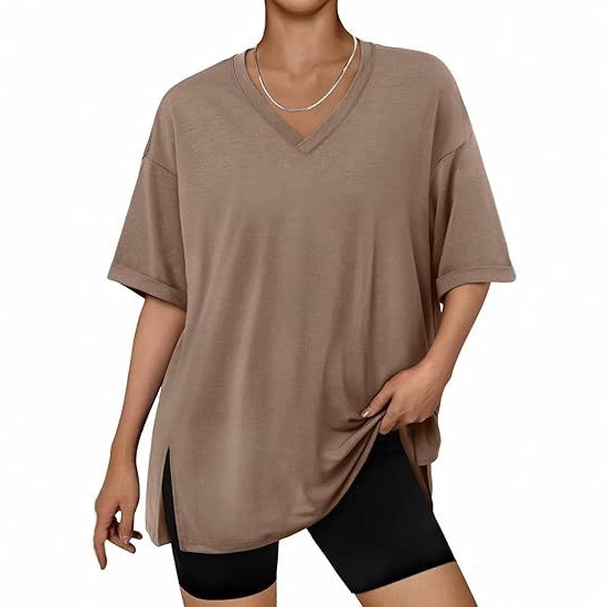 オーバーサイズTシャツ レディースサイドスリット入り抜け感ゆるシルエット