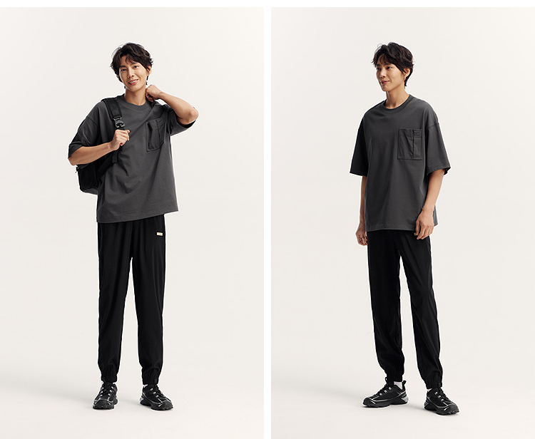 オーバーサイズTシャツ ゆったりポケット付き半袖カットソー