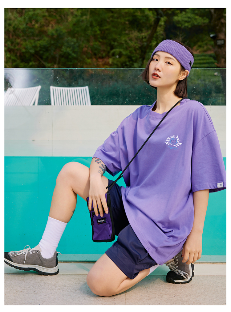 オーバーサイズTシャツ 夏空ワンポイント刺繍ゆったりＴシャツ