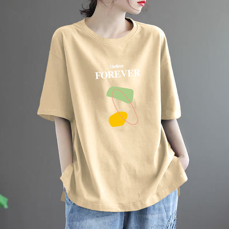 オーバーサイズTシャツ 永遠の約束 アートプリント ゆったりトップス