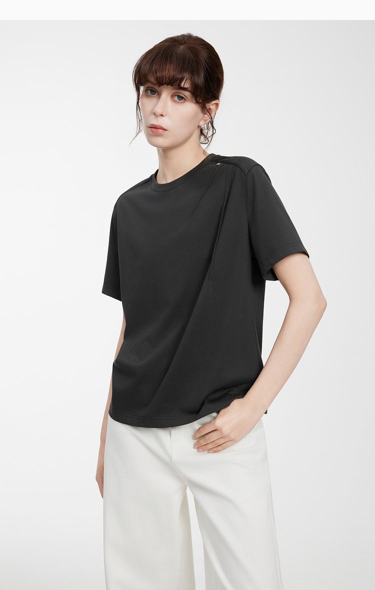 オーバーサイズTシャツ すっきり着こなすシンプル綿天竺