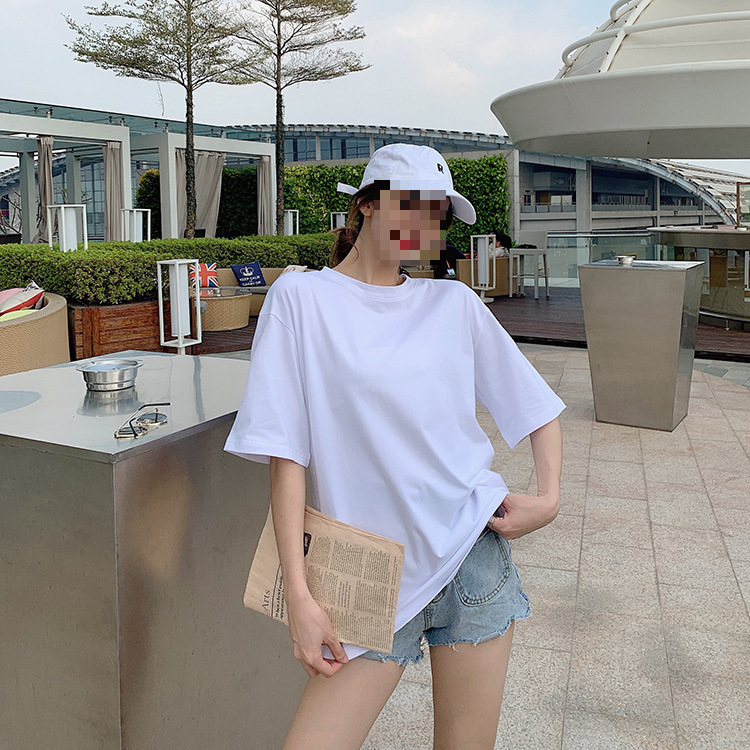 オーバーサイズTシャツ シンプル余裕シルエット半袖トップス