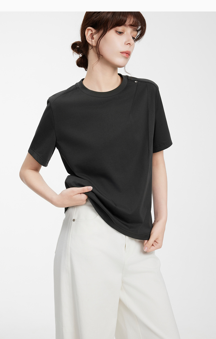 オーバーサイズTシャツ すっきり着こなすシンプル綿天竺
