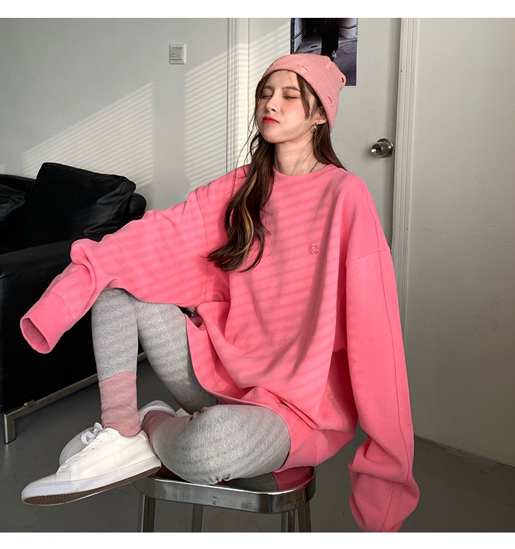 オーバーサイズTシャツ ゆったり長袖スウェットトップス