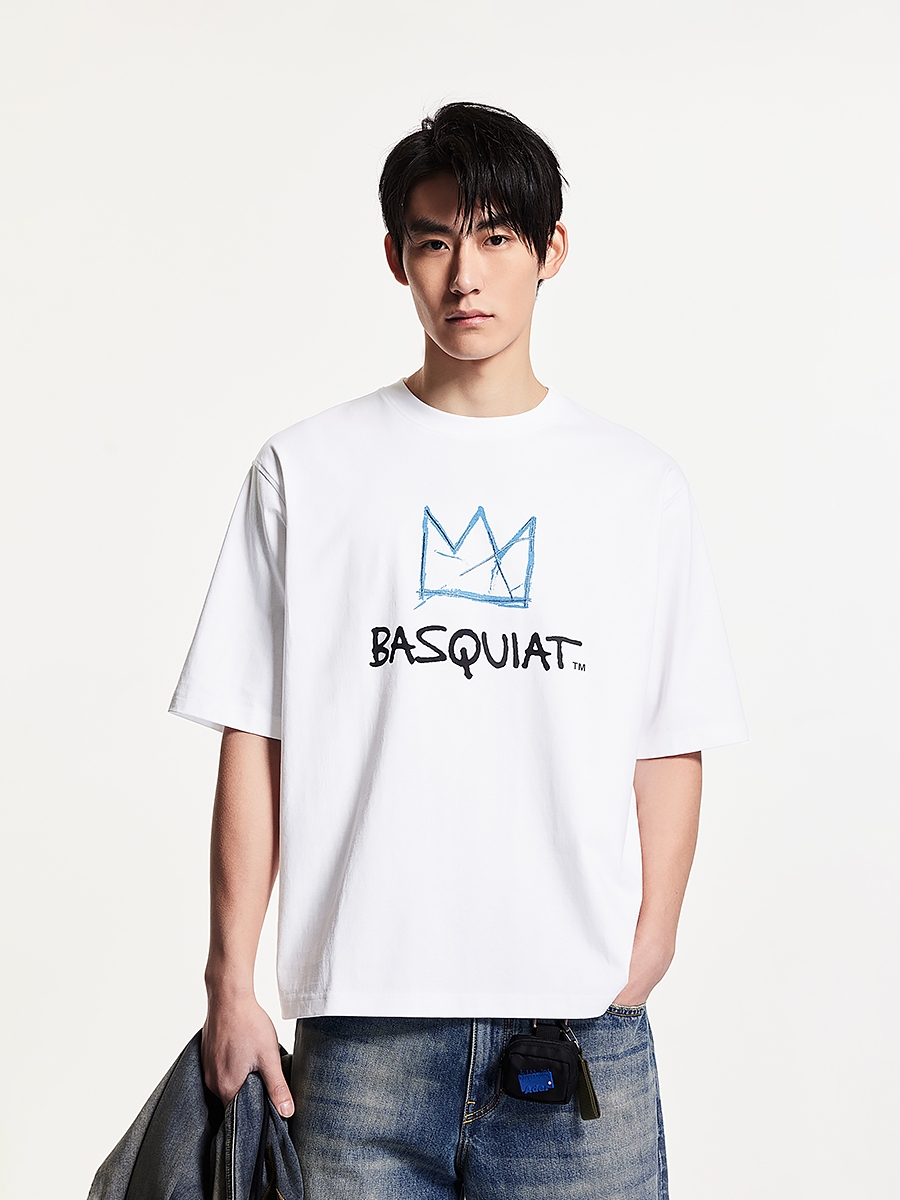 オーバーサイズTシャツ 王冠アート ビッグシルエット半袖