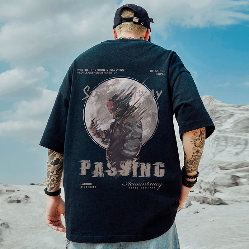 オーバーサイズTシャツ 月夜の旅人 ビッグシルエット半袖
