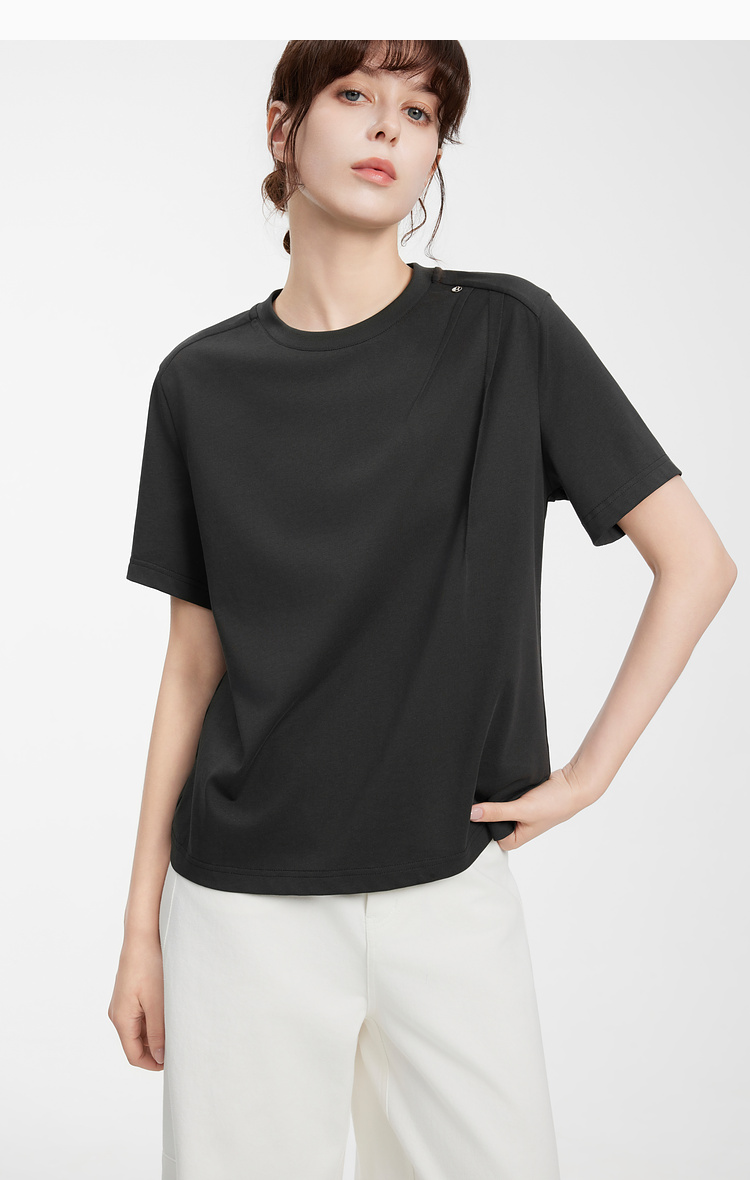 オーバーサイズTシャツ すっきり着こなすシンプル綿天竺