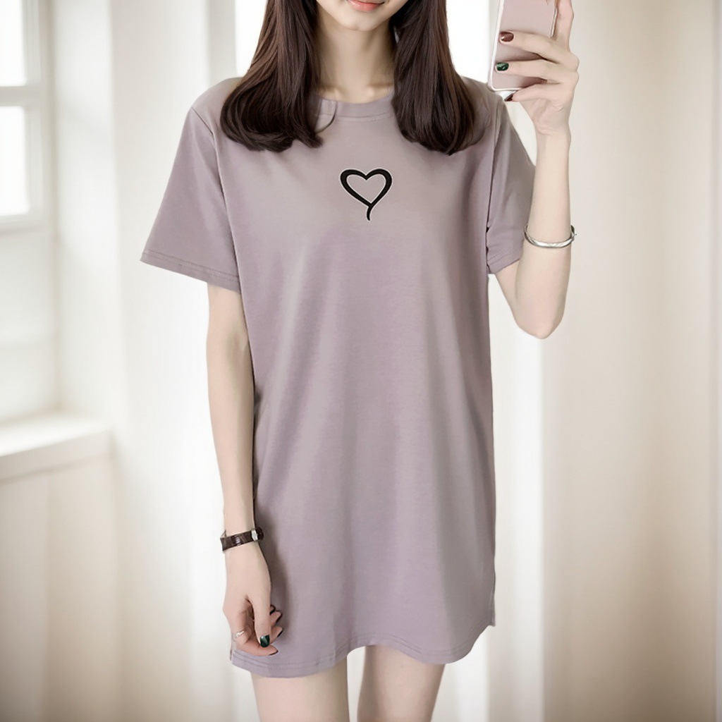 オーバーサイズTシャツ 優しいハートのゆったりチュニック