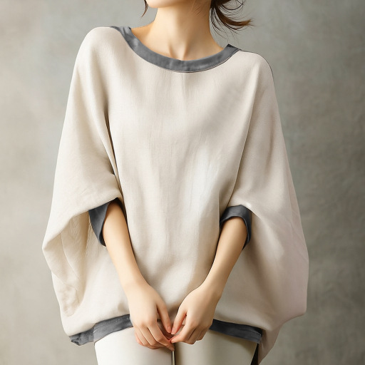 オーバーサイズTシャツ レディース優雅な袖広がりドルマンプルオーバー