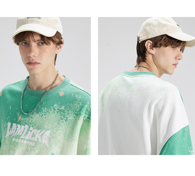 オーバーサイズTシャツ グラデーション染め風ゆったりセット