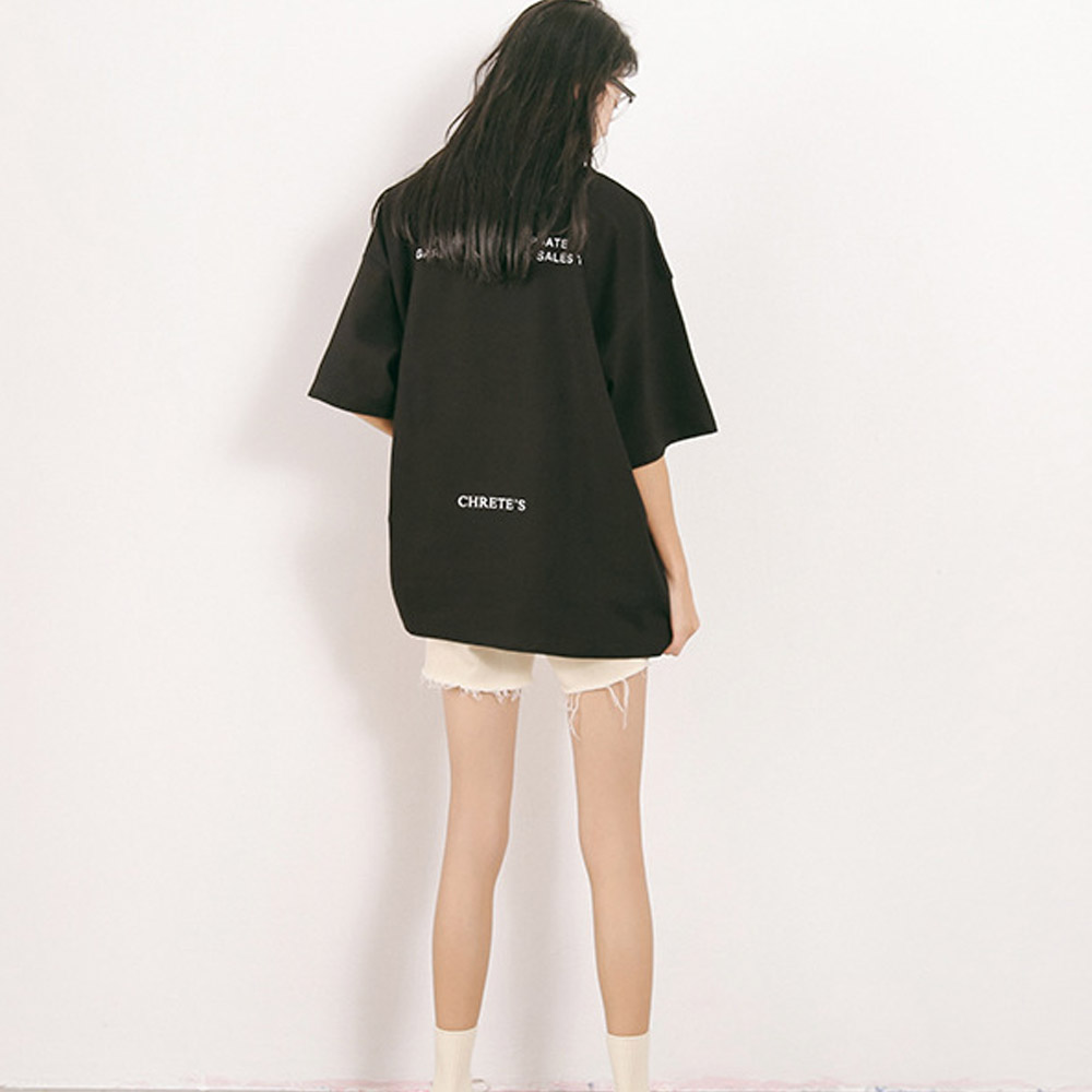 オーバーサイズTシャツ 半袖オーバーサイズシャツ 文字プリント ゆったり韓国風
