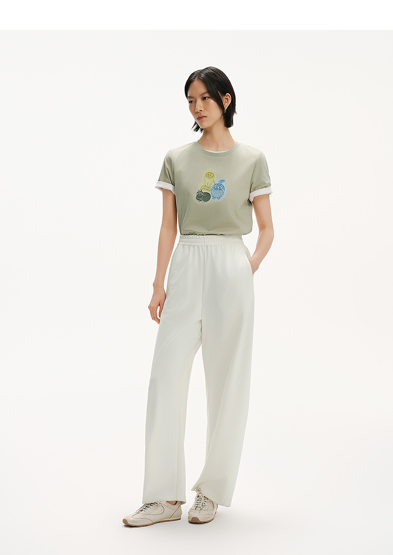 オーバーサイズTシャツ 芸術的イラスト入りゆるシルエット半袖