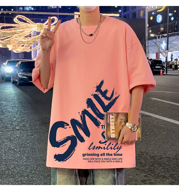 オーバーサイズTシャツ 微笑む心 筆文字デザイン 半袖