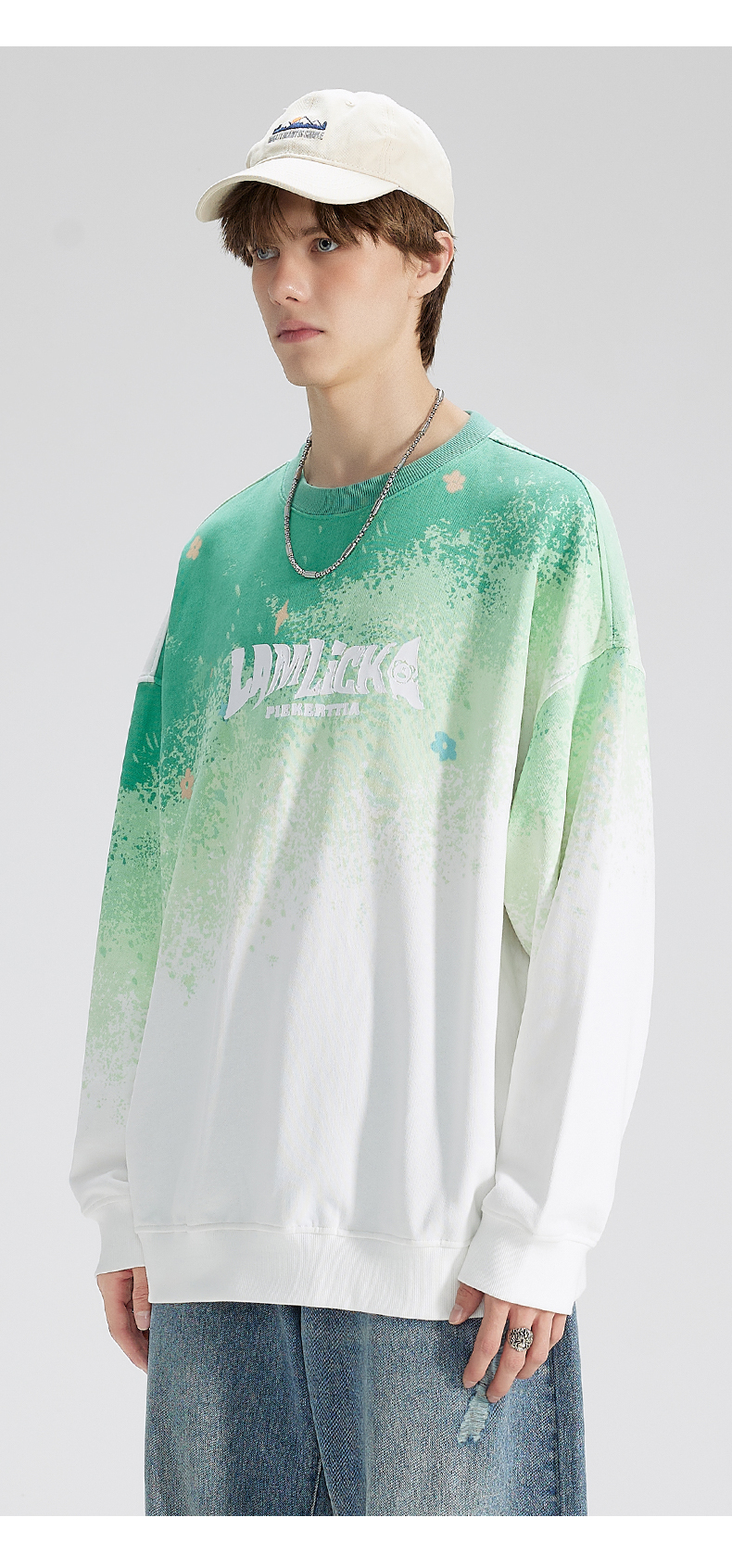 オーバーサイズTシャツ グラデーション染め風ゆったりセット