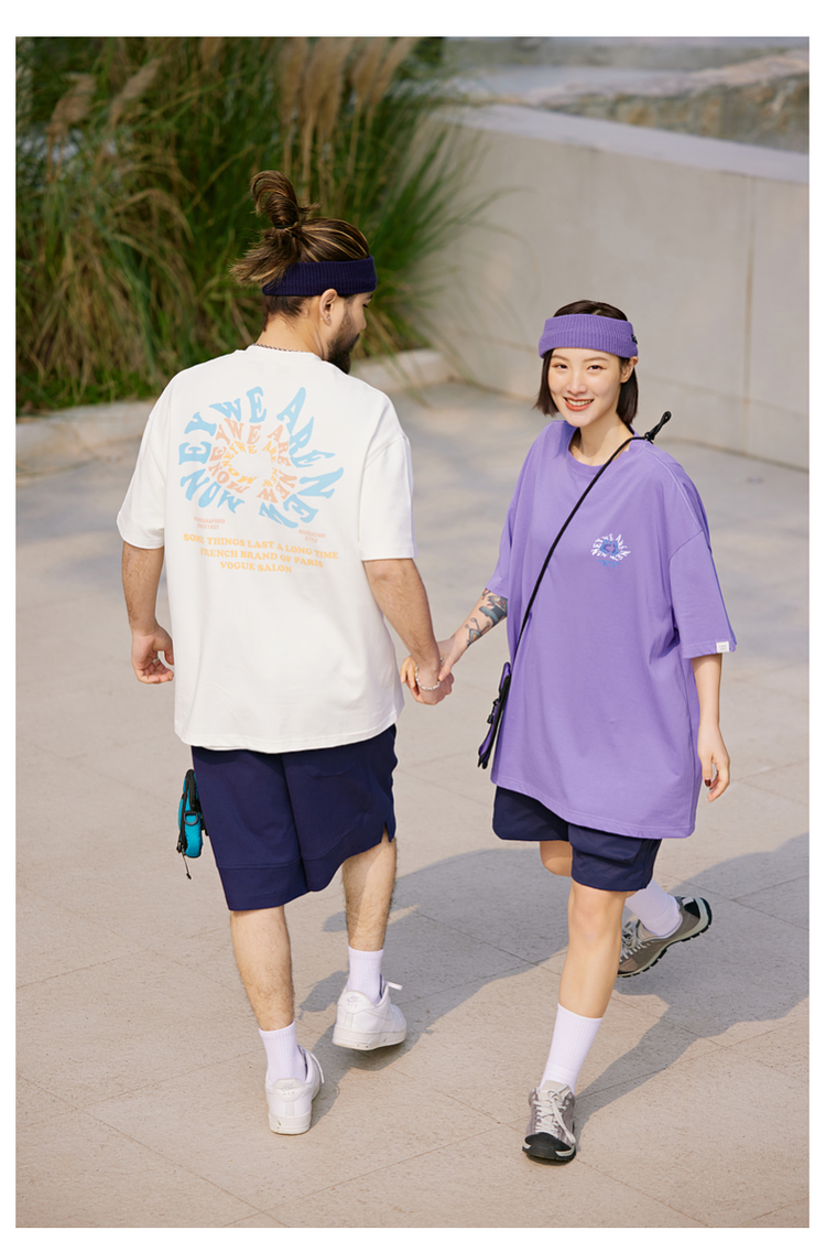 オーバーサイズTシャツ 夏空ワンポイント刺繍ゆったりＴシャツ