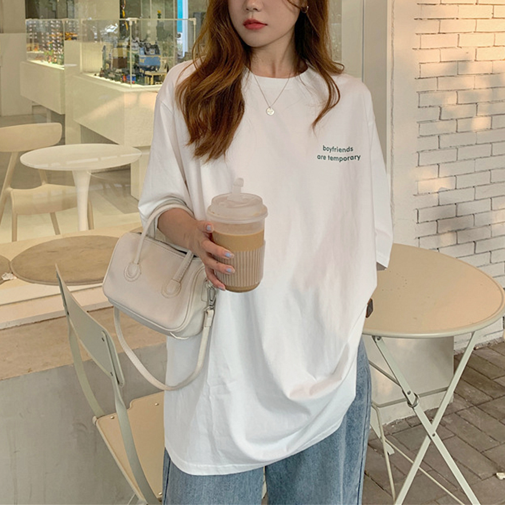 ワンポイント刺繍オーバーサイズTシャツレディース春夏