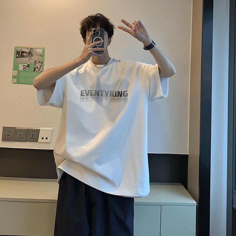 オーバーサイズTシャツ エブリシング 重ね文字 ゆったりティーシャツ