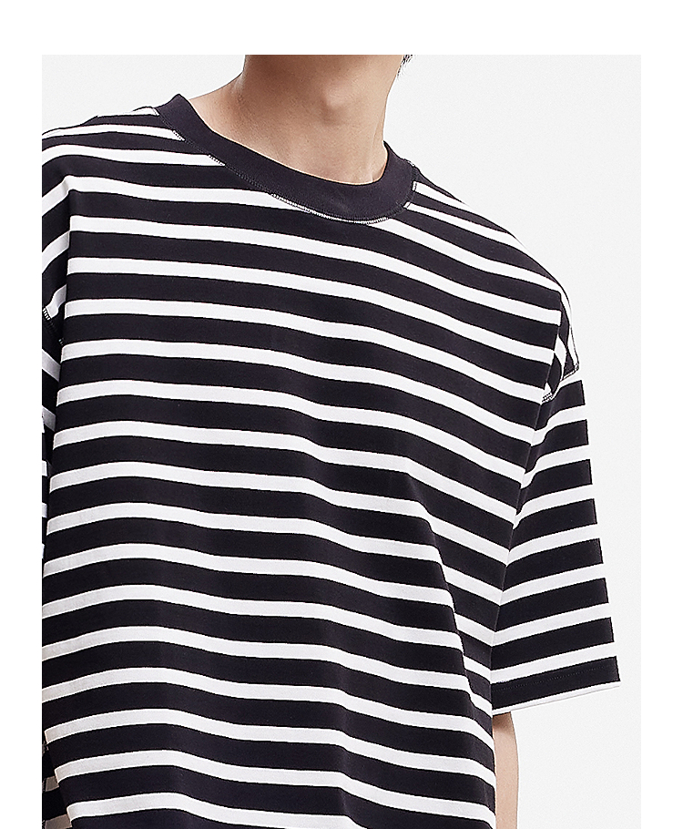 オーバーサイズTシャツ ゆったりマリン風ボーダーＴシャツ