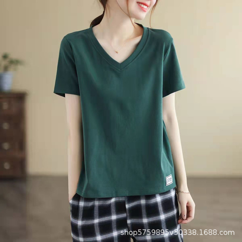 オーバーサイズTシャツ ゆったり着心地 深めＶネックＴシャツ