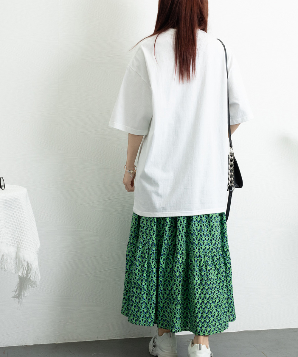 オーバーサイズTシャツ ロゴプリント半袖オーバーサイズシャツ