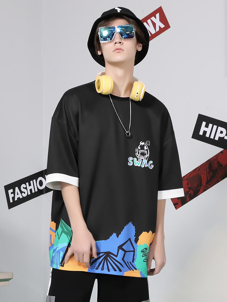 オーバーサイズTシャツ ストリートグラフィティ ゆったりＴシャツ