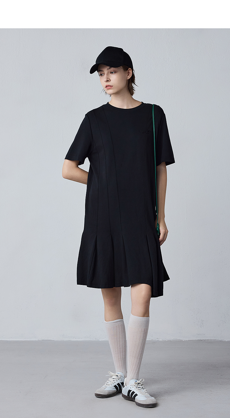 オーバーサイズTシャツ 裾フレア立体縫製ワンピース