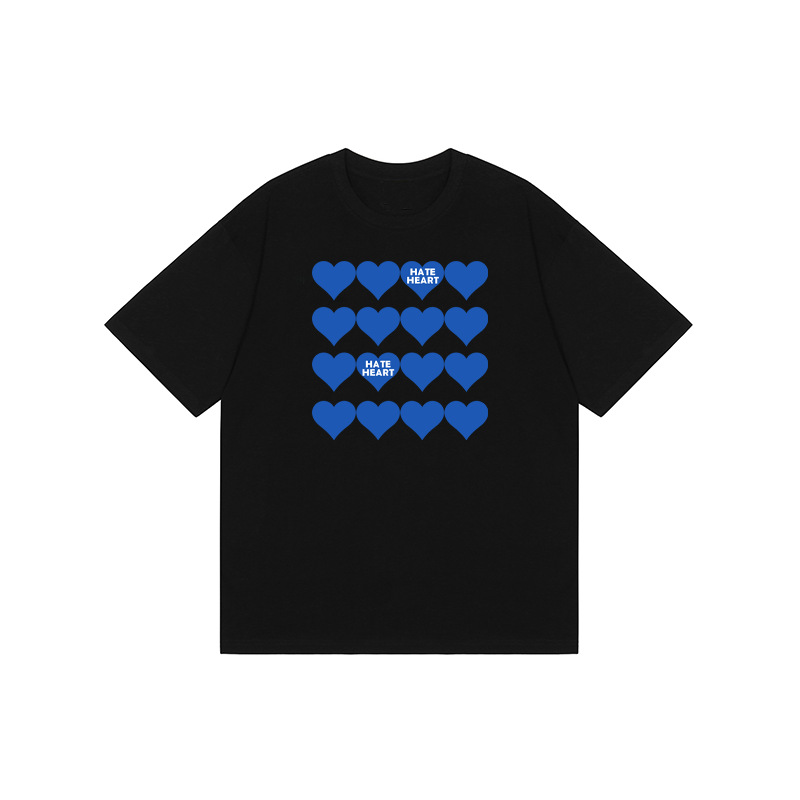 オーバーサイズTシャツ 心並べデザインゆったり半袖