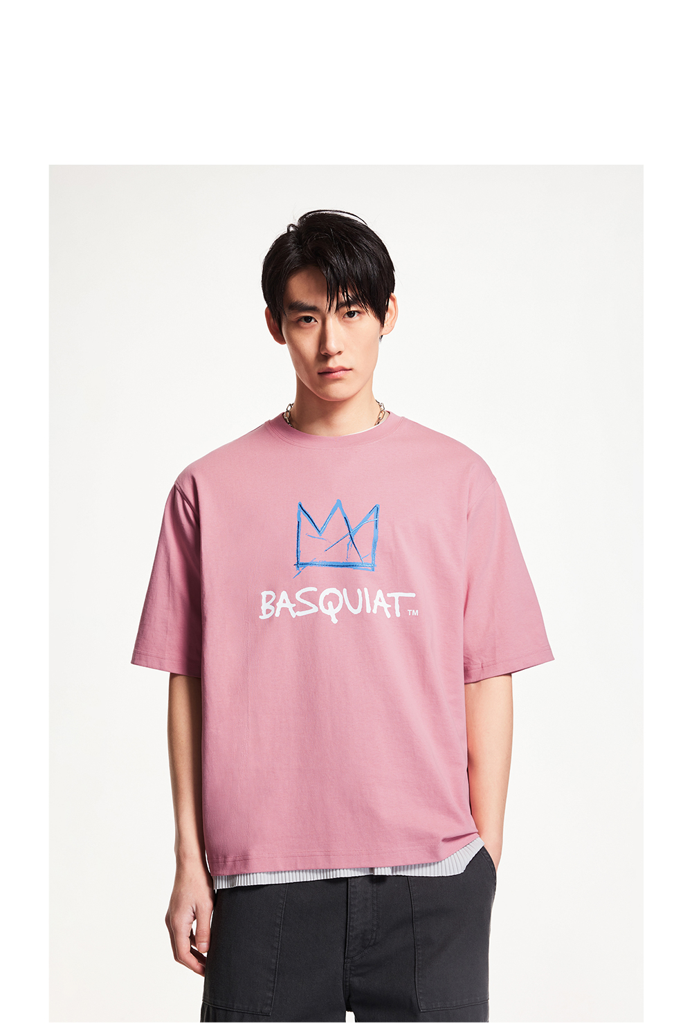 オーバーサイズTシャツ 王冠アート ビッグシルエット半袖