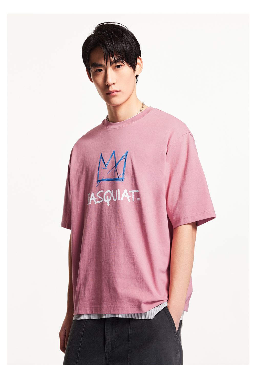 オーバーサイズTシャツ 王冠アート ビッグシルエット半袖