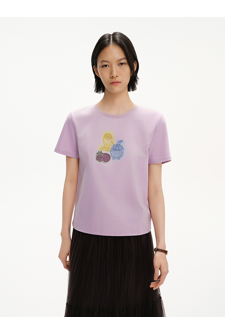 オーバーサイズTシャツ 芸術的イラスト入りゆるシルエット半袖