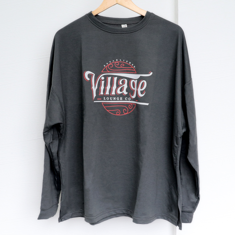 オーバーサイズTシャツ ヴィンテージロゴオーバーサイズ長袖Tシャツ韓国風