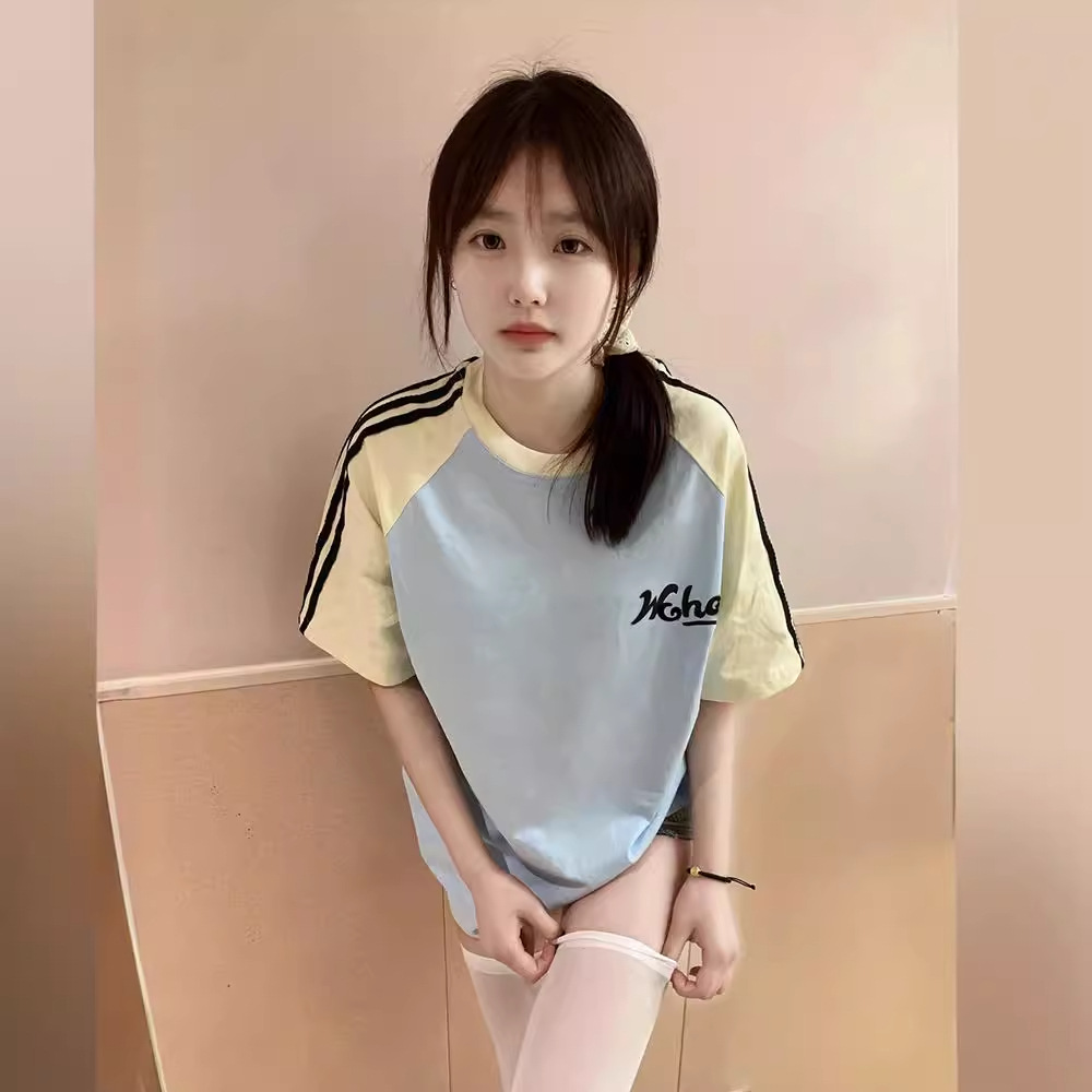 オーバーサイズTシャツ バイカラーラグラン切替ゆるシルエット