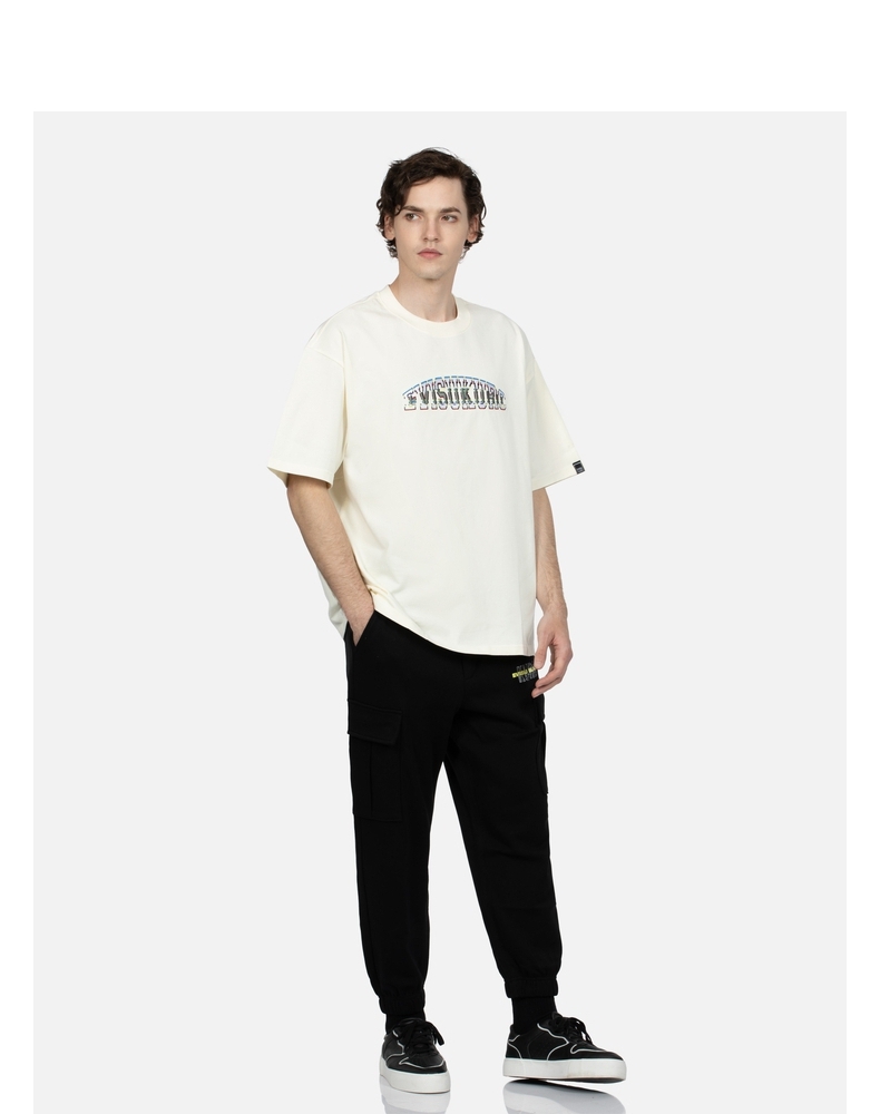 オーバーサイズTシャツ シンプル文字刺繍ゆったりシルエット半袖