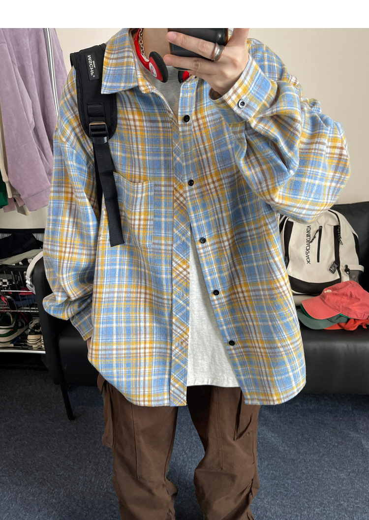 オーバーサイズTシャツ 格子柄ゆったりシャツ