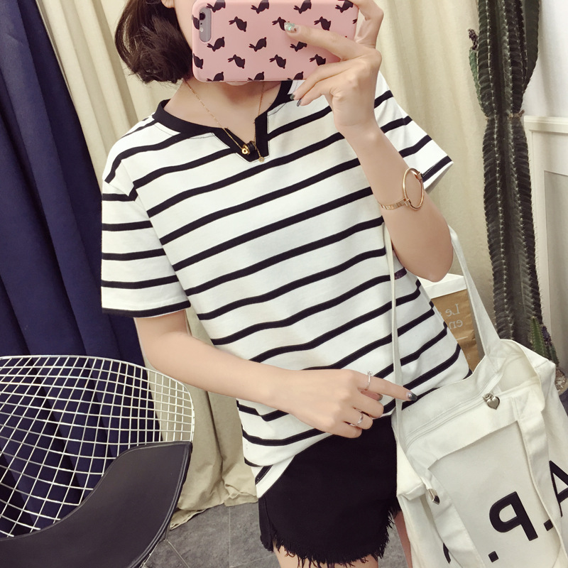 オーバーサイズTシャツ 胸元アクセント ボーダーゆったりカットソー