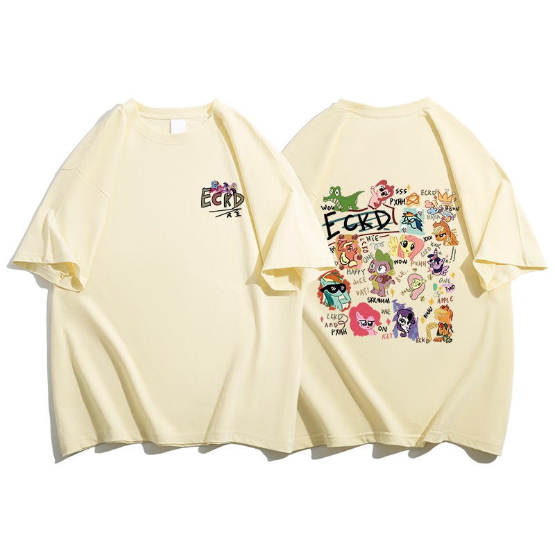 オーバーサイズTシャツ ポップアート落書き風ゆったり半袖