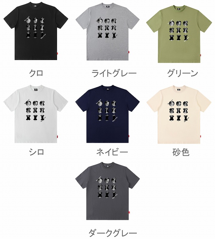 オーバーサイズTシャツ 月の満ち欠け柄 オーバーサイズ半袖Tシャツ 男女兼用 全7色
