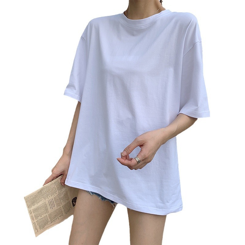 オーバーサイズTシャツ シンプル余裕シルエット半袖トップス