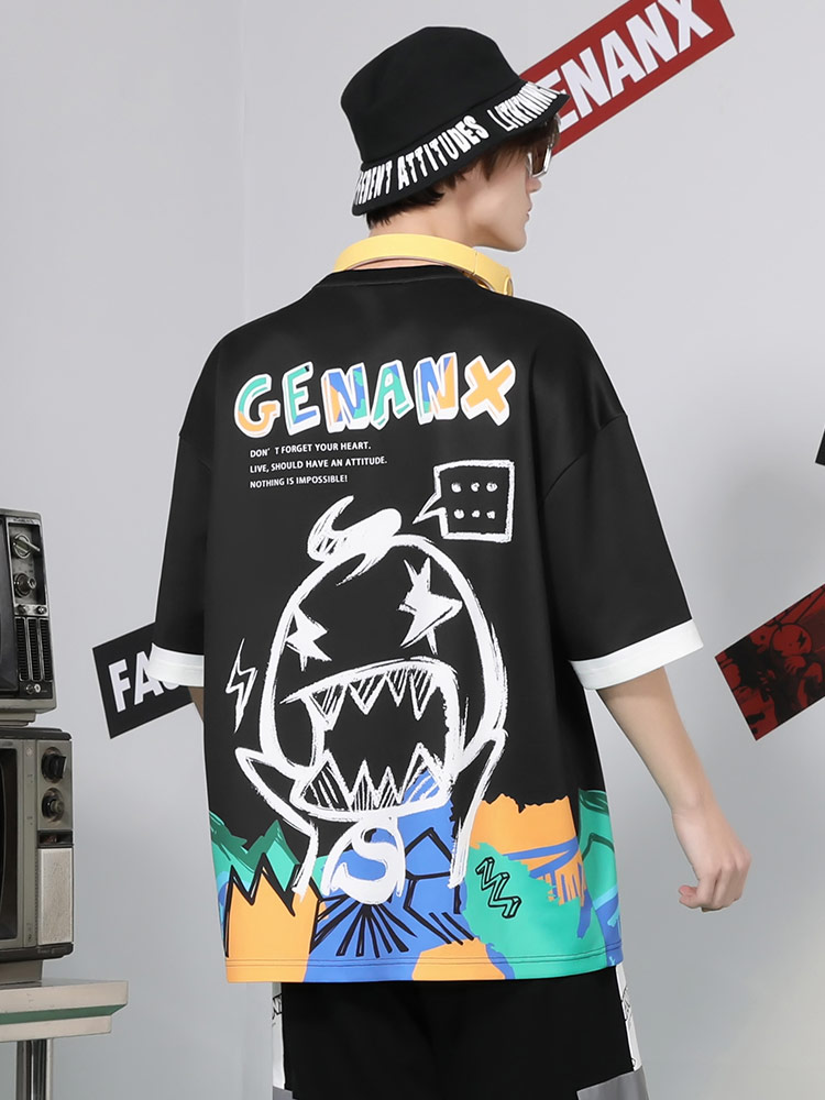 オーバーサイズTシャツ ストリートグラフィティ ゆったりＴシャツ