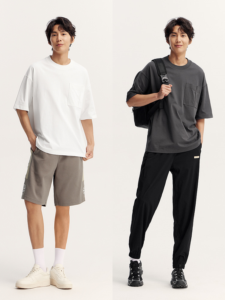 オーバーサイズTシャツ ゆったりポケット付き半袖カットソー