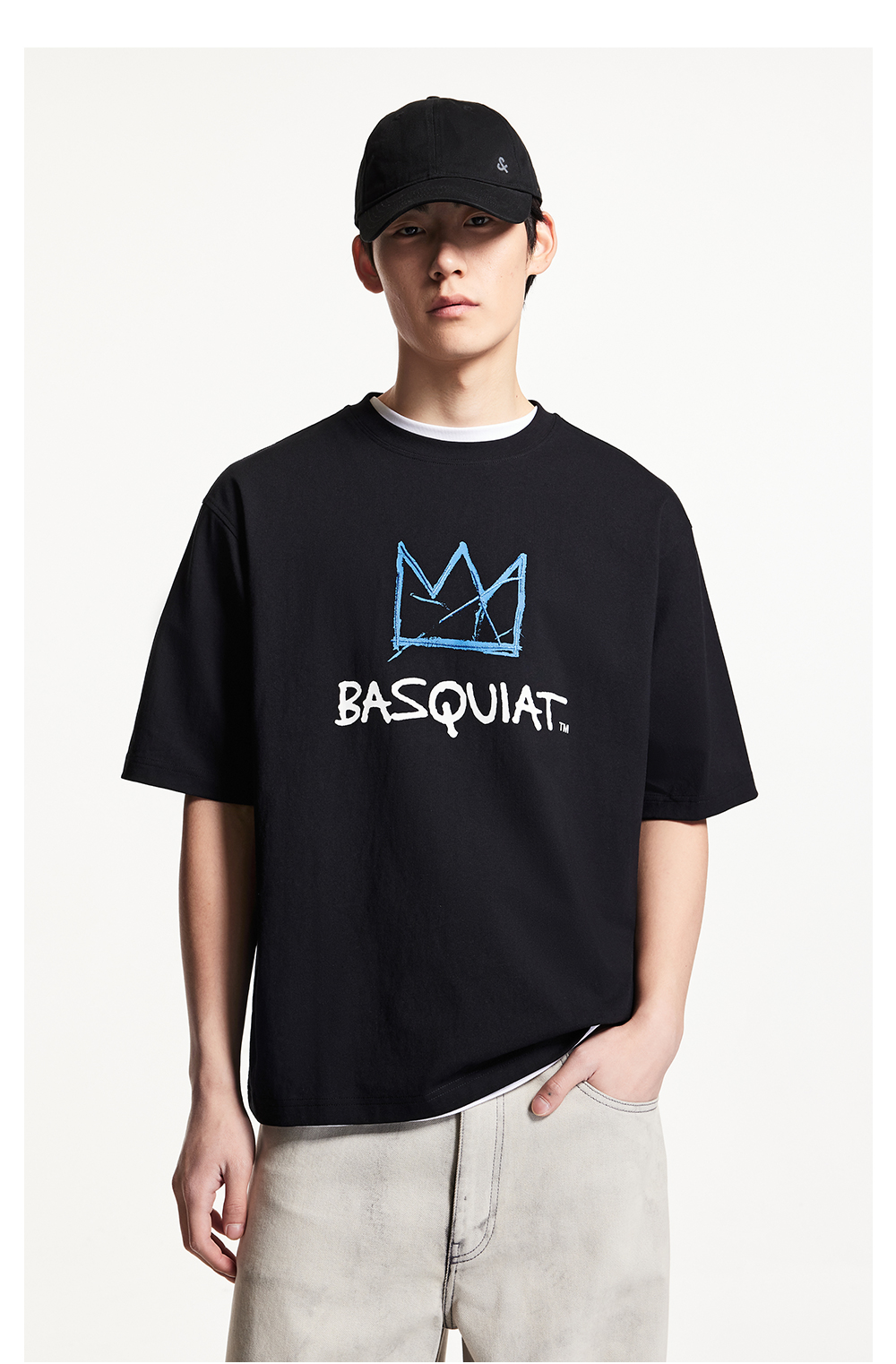 オーバーサイズTシャツ 王冠アート ビッグシルエット半袖