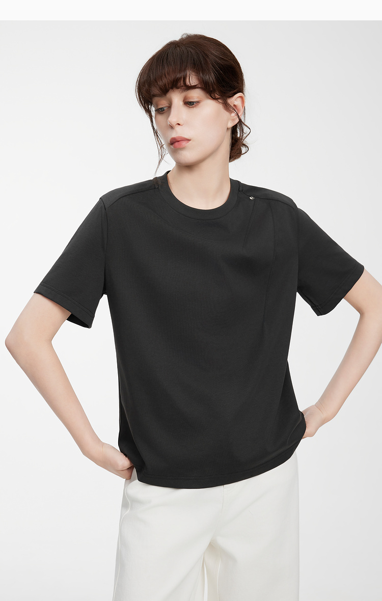 オーバーサイズTシャツ すっきり着こなすシンプル綿天竺