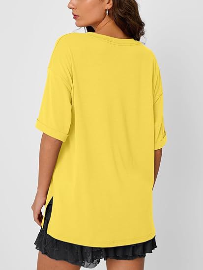 オーバーサイズTシャツ レディースサイドスリット入り抜け感ゆるシルエット