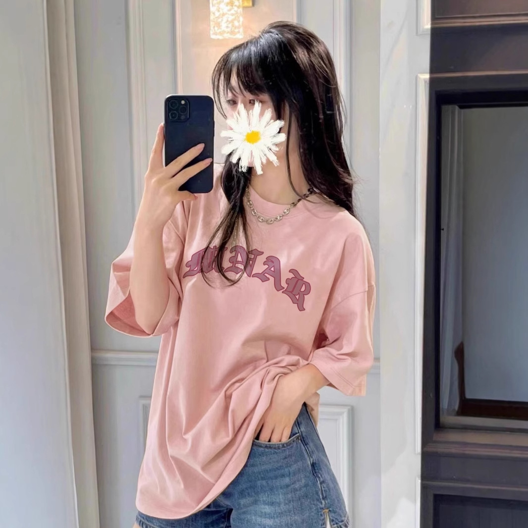 オーバーサイズTシャツ 星空プリント ゆったりロング丈トップス