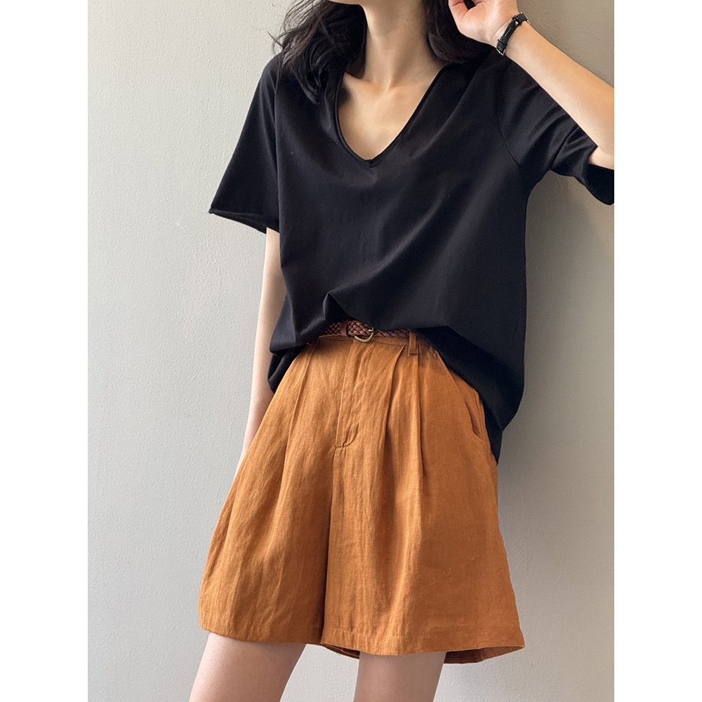 オーバーサイズTシャツ 優雅な横ゆるシルエット 丸首ゆったりティー