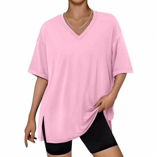 オーバーサイズTシャツ レディースサイドスリット入り抜け感ゆるシルエット