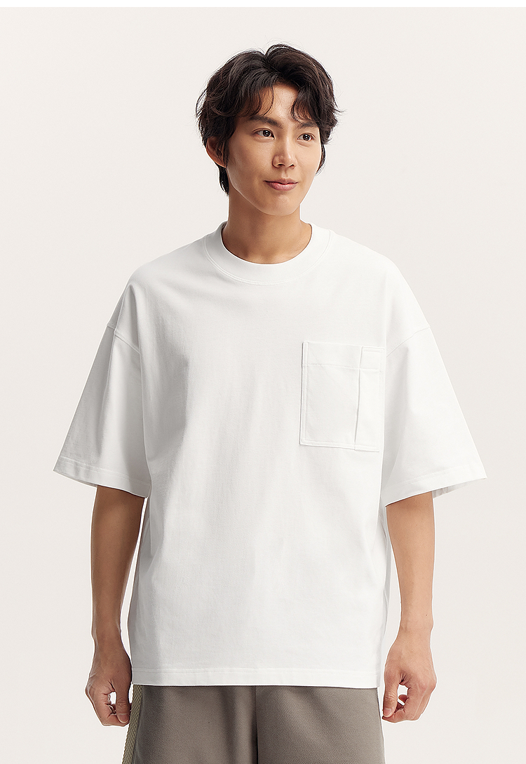 オーバーサイズTシャツ ゆったりポケット付き半袖カットソー