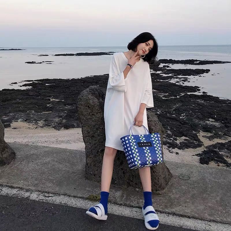 オーバーサイズTシャツ ゆったり着こなしワンピース風レディースＴシャツ