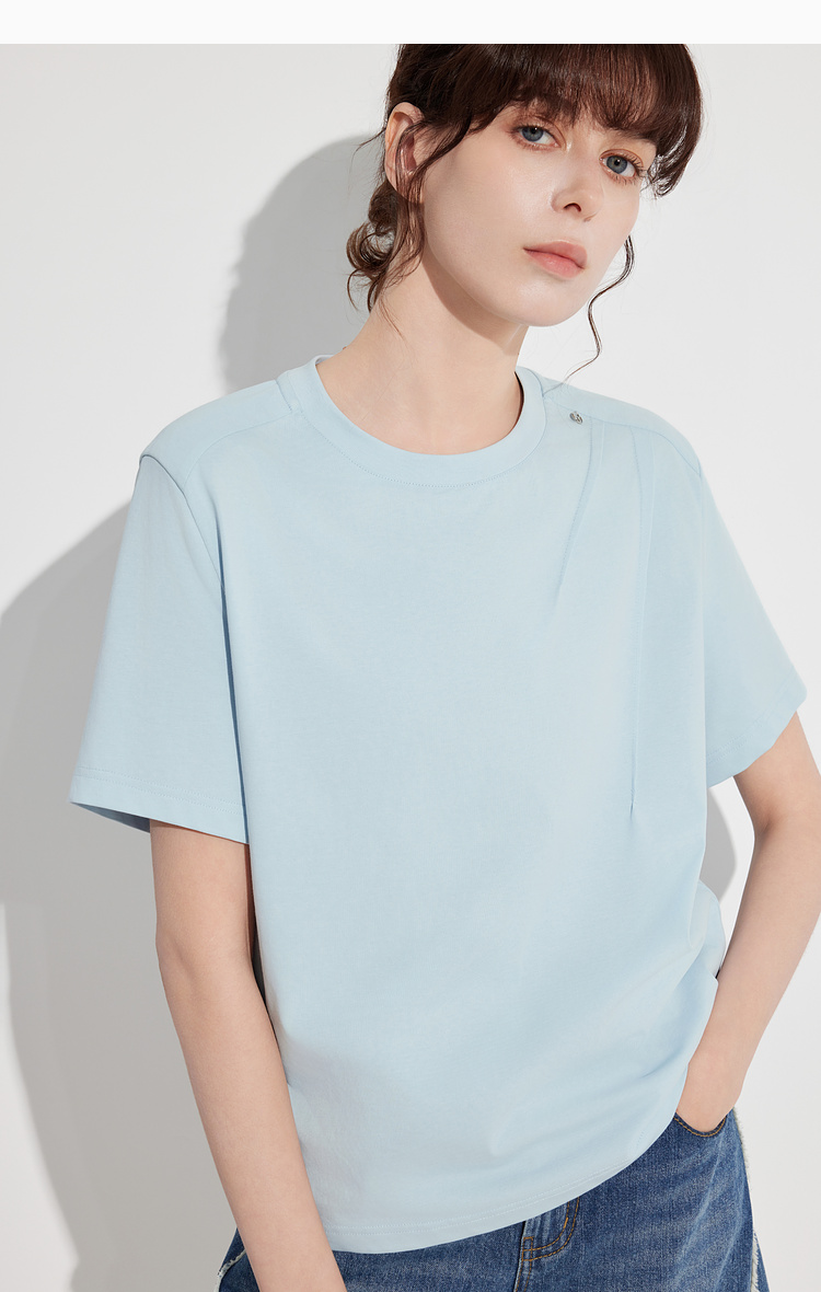 オーバーサイズTシャツ すっきり着こなすシンプル綿天竺